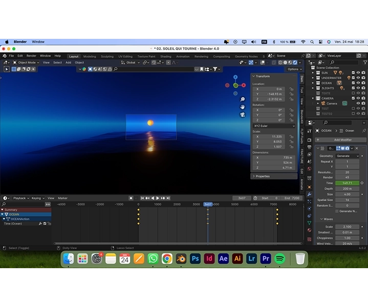 inprocess screenshot of a 3D video for vibe